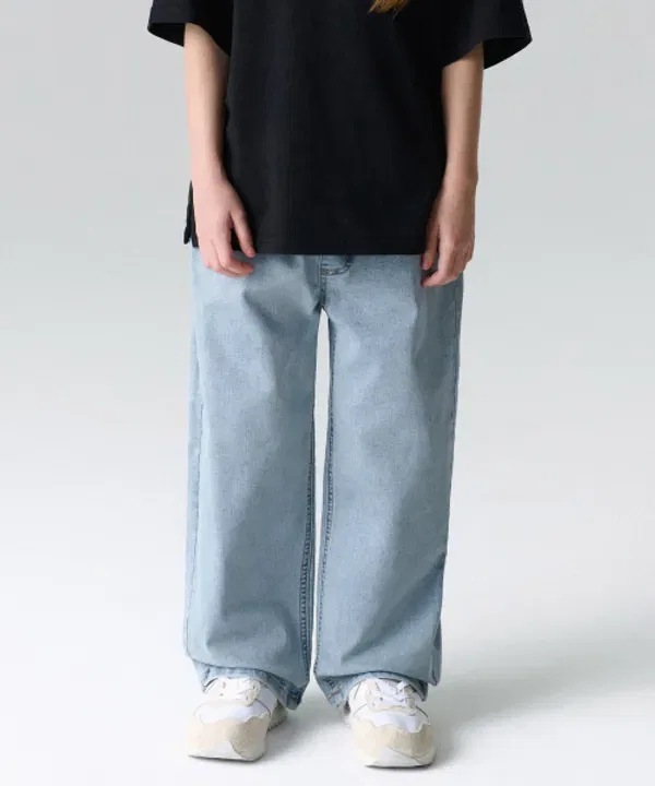 Джинсы широкие на резинке, Musinsa Standard Kids, light indigo