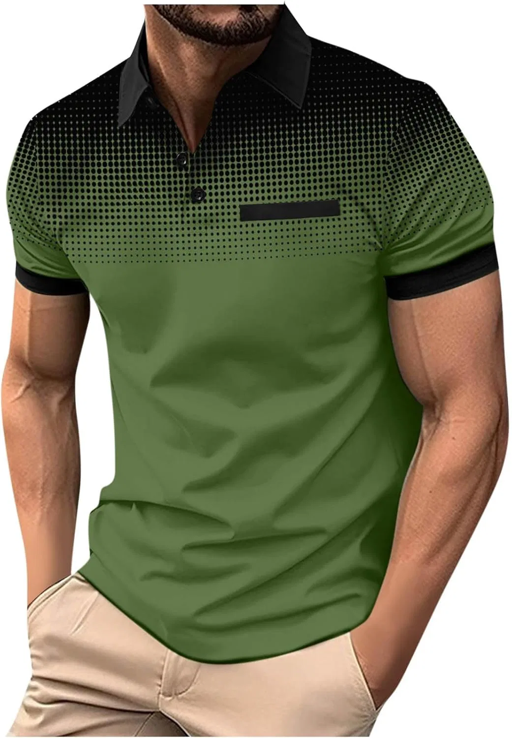 Мужская футболка цвет-блок Slim Fit, Black/Green