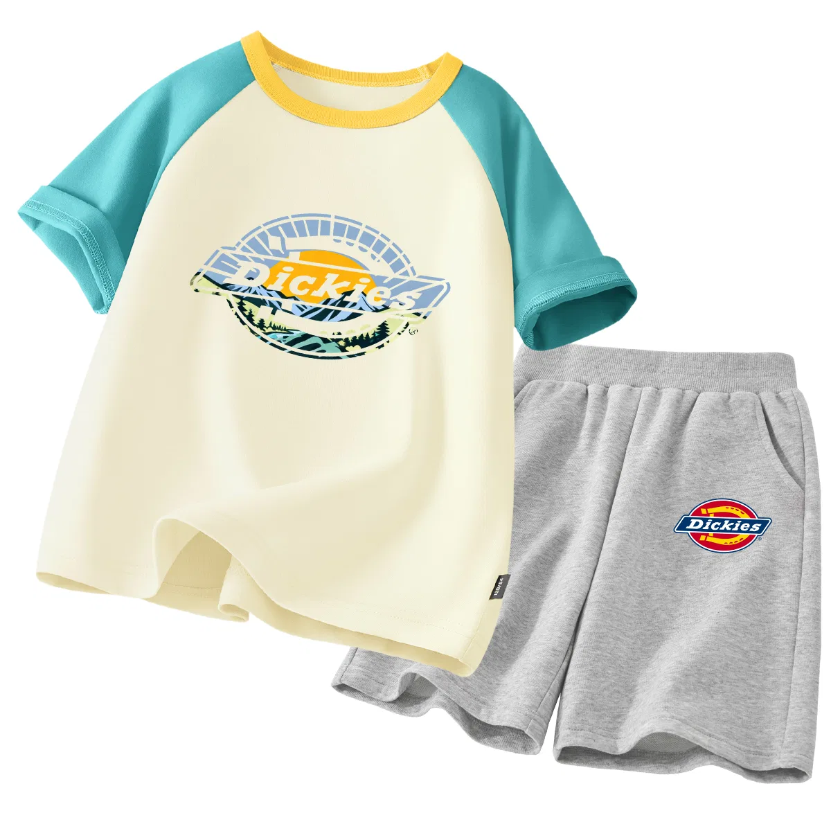 Детский комплект спортивной одежды с принтом Sun Mountain Logo Cream Blue+Sun Logo K Gray, Dickies, Cream Blue/Gray