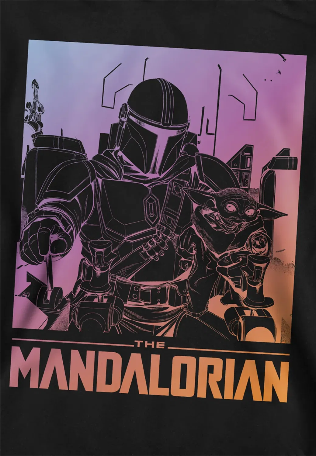 Детский худи с принтом The Child Star Wars - The Mandalorian, Black — фото 2