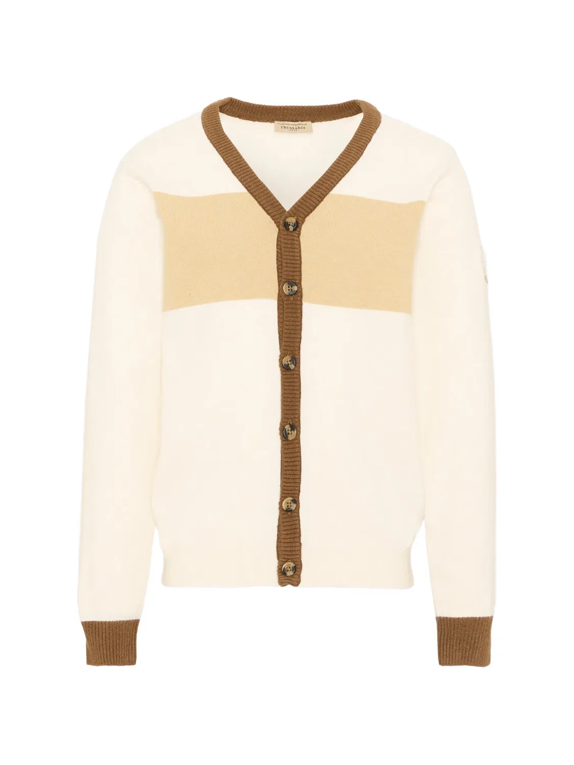Кардиган с V-образным вырезом Trussardi Junior, нейтральные цвета