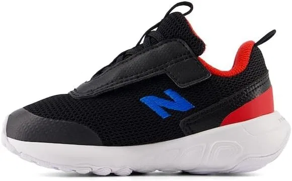 Детские кроссовки для девочек с липучкой New-b 1440 V1 New Balance, Black/Blue Oasis/Team Red — фото 2