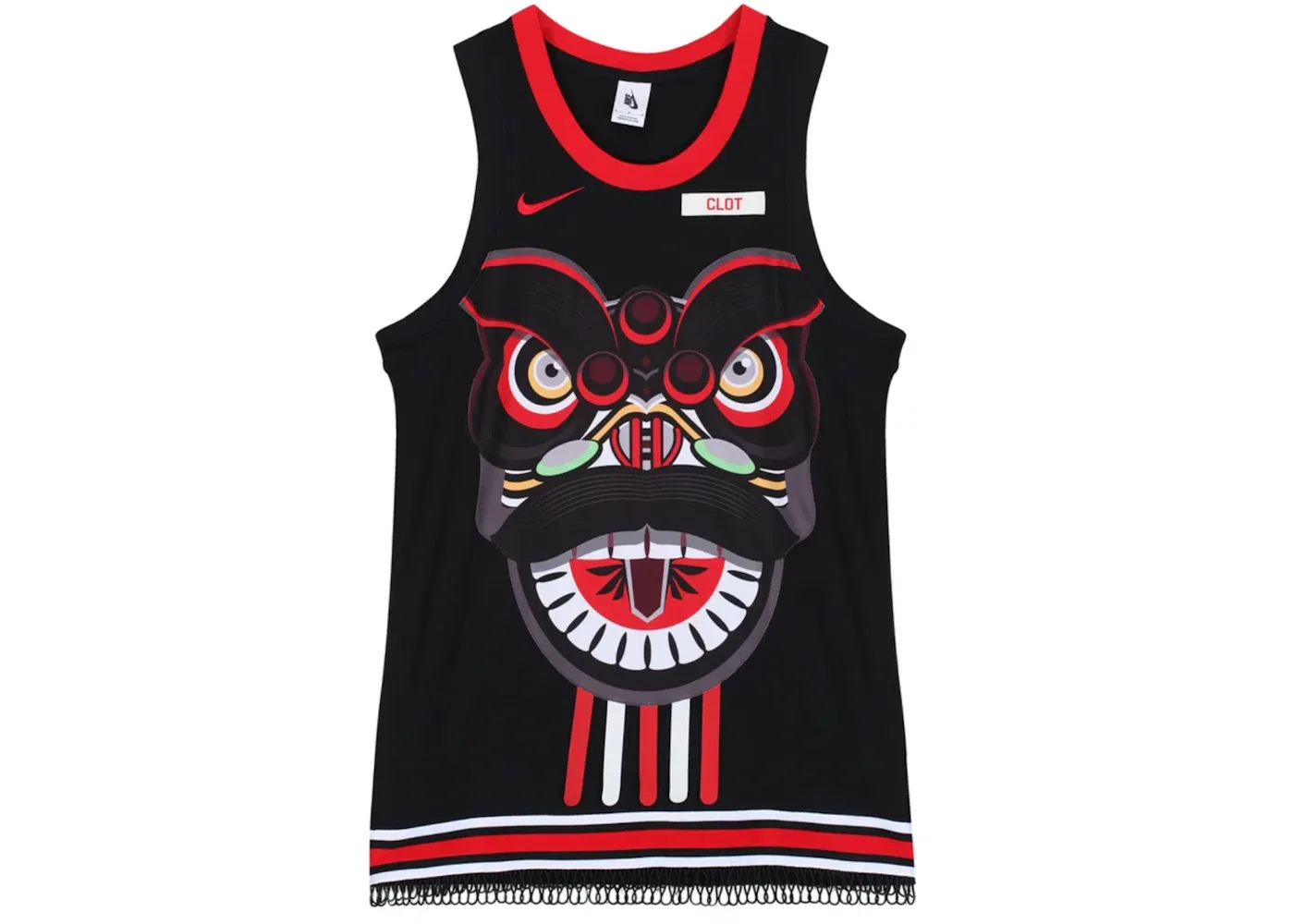 Мужская футбольная джерси с длинным рукавом Nike X CLOT NRG GE Jersey, Black/University Red/White
