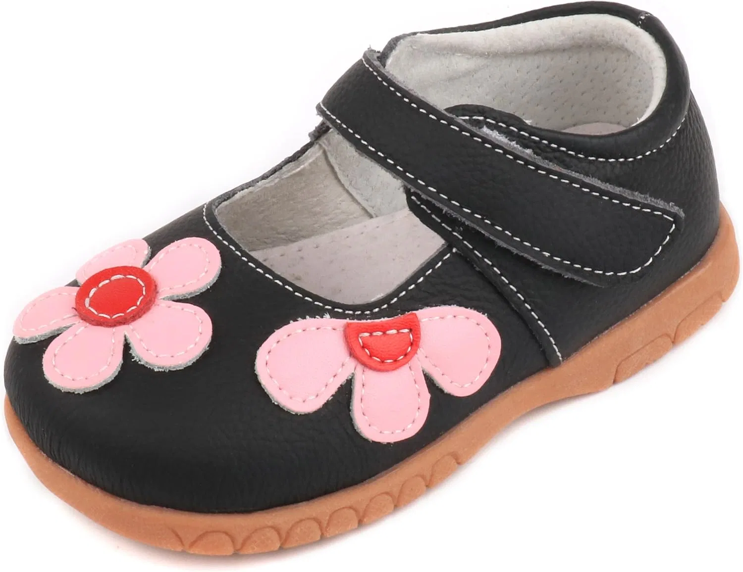 Детские туфли Мэри Джейн с кожаными бантами Femizee, Black Flower