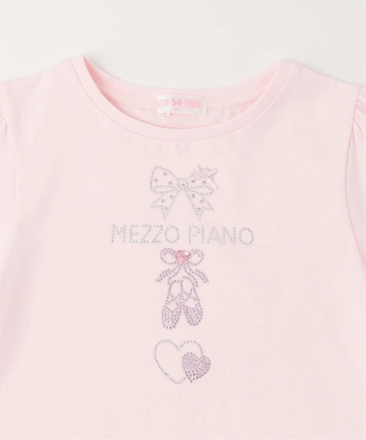 Детская футболка с принтом из страз, с коротким рукавом, mezzo piano, Off White — фото 3