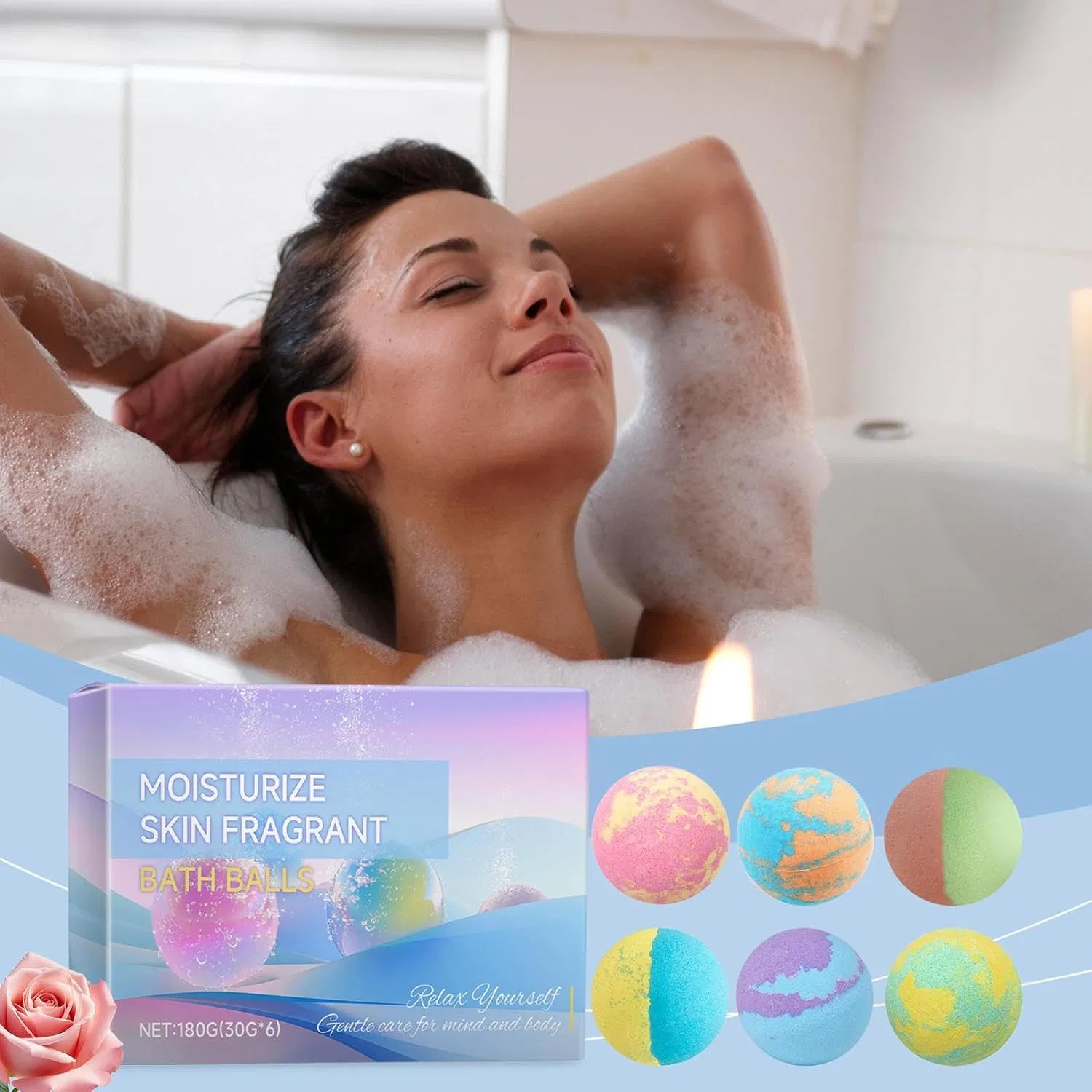 Набор ароматных бомбочек для ванны Soak, разноцветный Generisch — фото 3