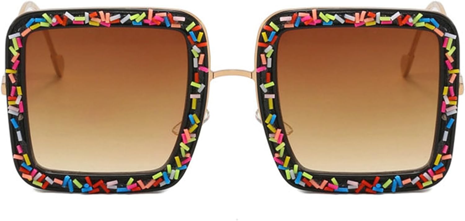 

Willochra Square, солнцезащитные очки для вечеринок с кристаллами конфетных цветов, модные женские солнцезащитные очки с бриллиантами, женские фестивальные очки, Brwon