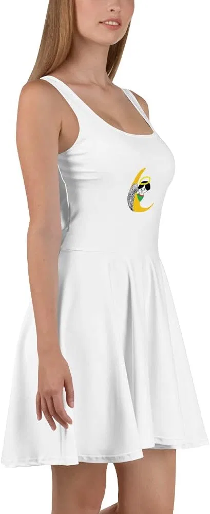 Женское платье-трапеция с круглым вырезом Skater Dress, White