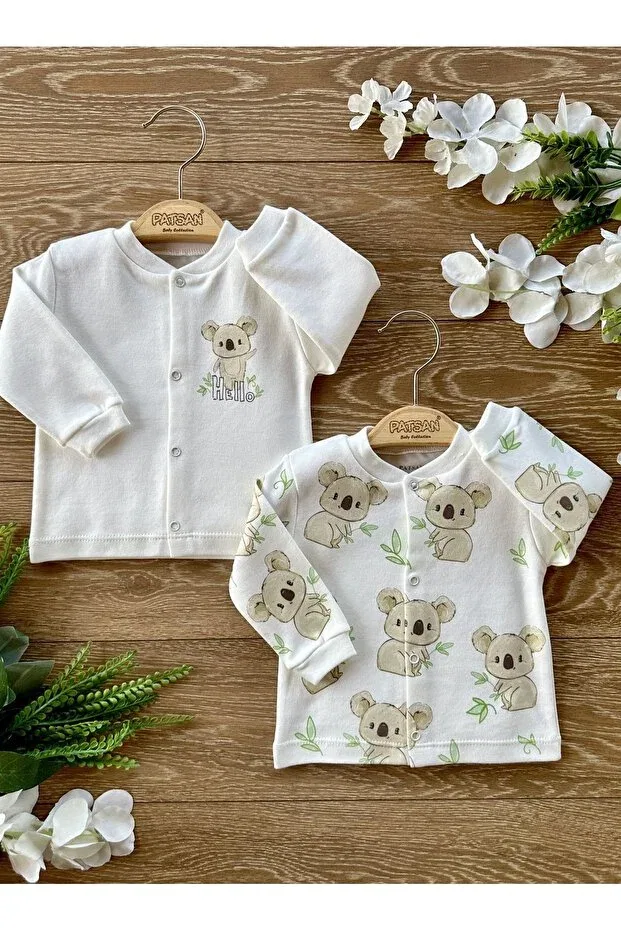 Детский комплект кардигана и топа хлопковый Koala Patsan, Ecru — фото 2