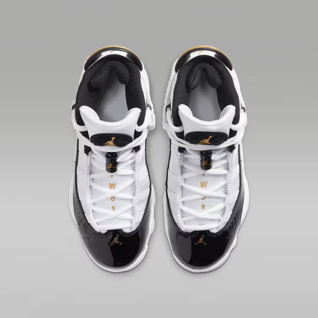 Обувь для детей постарше Jordan 6 Rings, White/Black/Ice/Metallic Gold — фото 4