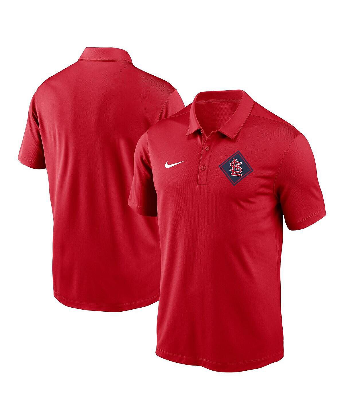 

Мужская красная рубашка поло st. louis cardinals diamond icon franchise performance Nike, красный