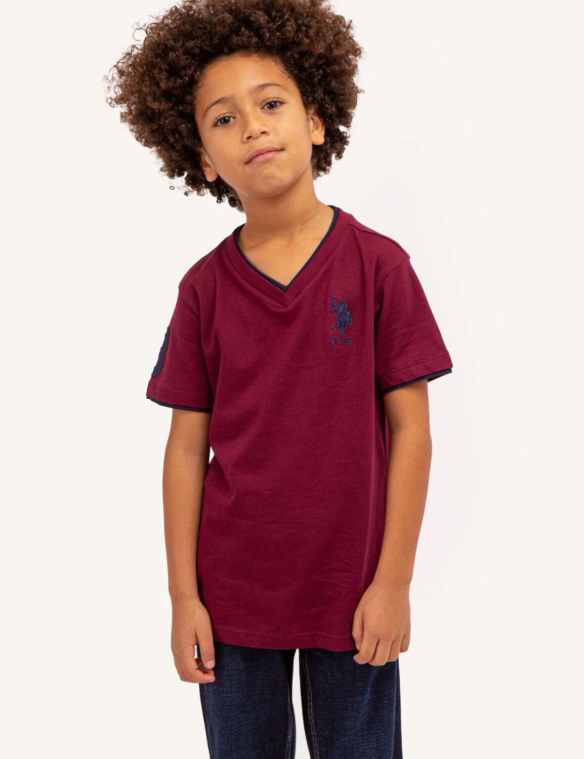 

Футболка U.S. Polo Assn. Boys Basic V-neck, бордовый