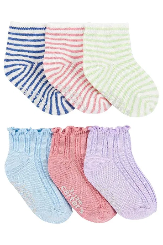 Детские носки для девочек хлопковые набор 6 пар Carter'S, Multicolor
