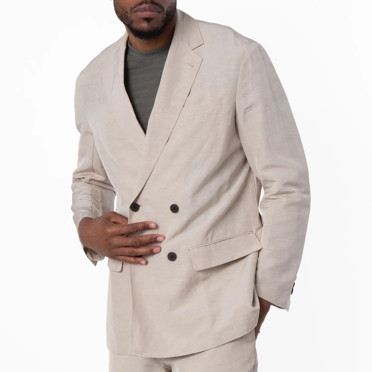 Пиджак с длинным рукавом Long Sleeve Linen Blend Blazer Emporio Armani, Silver Lining