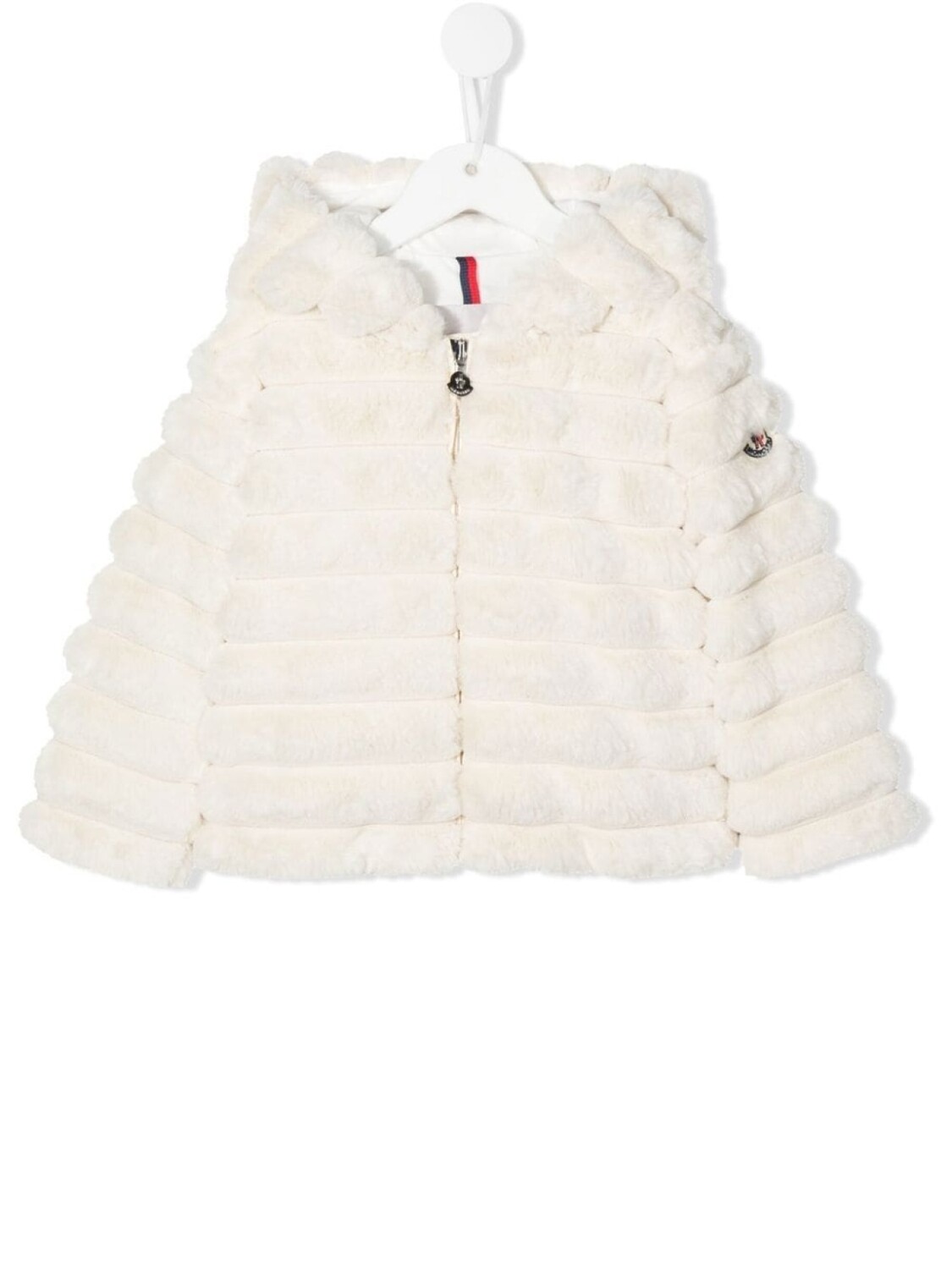 

Moncler Enfant стеганая куртка с искусственным мехом, белый