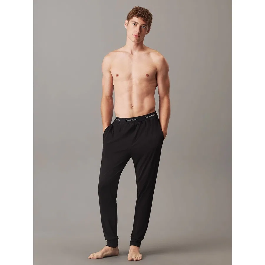 Мужские спортивные штаны с эластичным поясом и логотипом, Slim Fit, Calvin Klein, Серый — фото 2