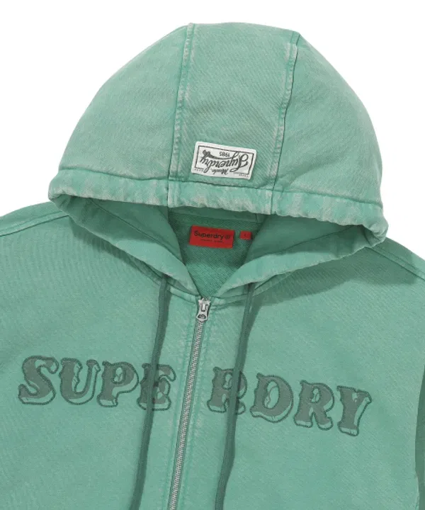 Винтажная худи-куртка 2way Superdry, зеленый — фото 4