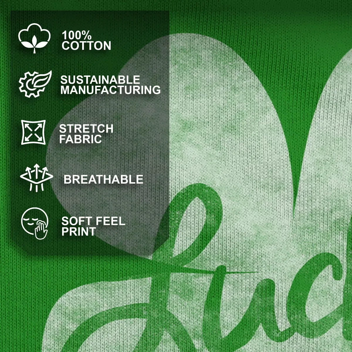 Детская футболка с принтом Lucky Retro Shamrock Lost Gods, Kelly Green — фото 4