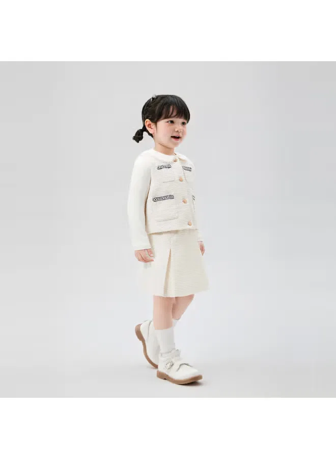 Комплект детский с длинным рукавом, из 3 предметов, Little Chanel Style, Balabala, бежевый — фото 4
