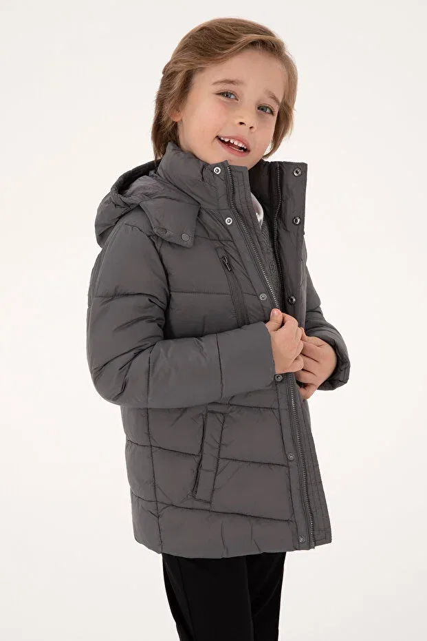 Детское пальто для мальчиков с капюшоном U.S. Polo Assn., Gray