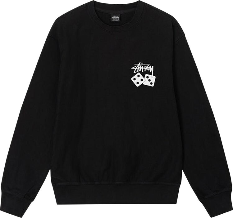 

Толстовка Stussy Dice Pigment Dyed Crew 'Black', черный