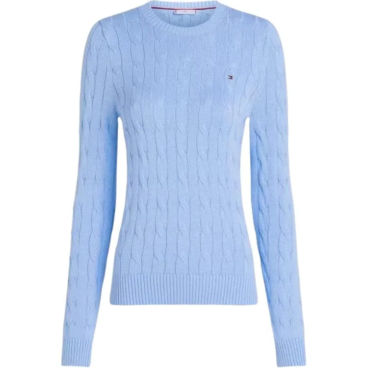 Женский свитер с круглым вырезом Tommy Hilfiger, Light Blue