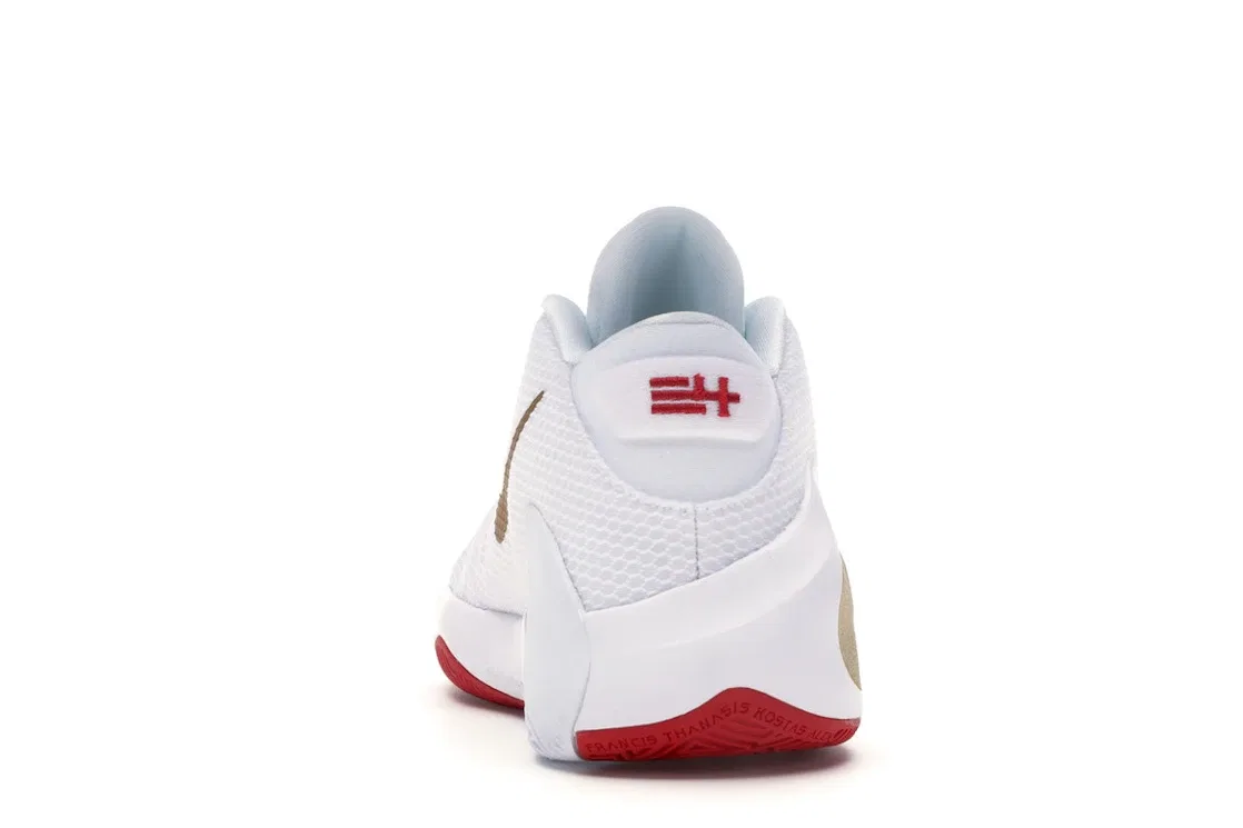 Детские кроссовки для баскетбола Nike Zoom Freak 1 (GS) Nike, White/Metallic Gold-University Red — фото 4
