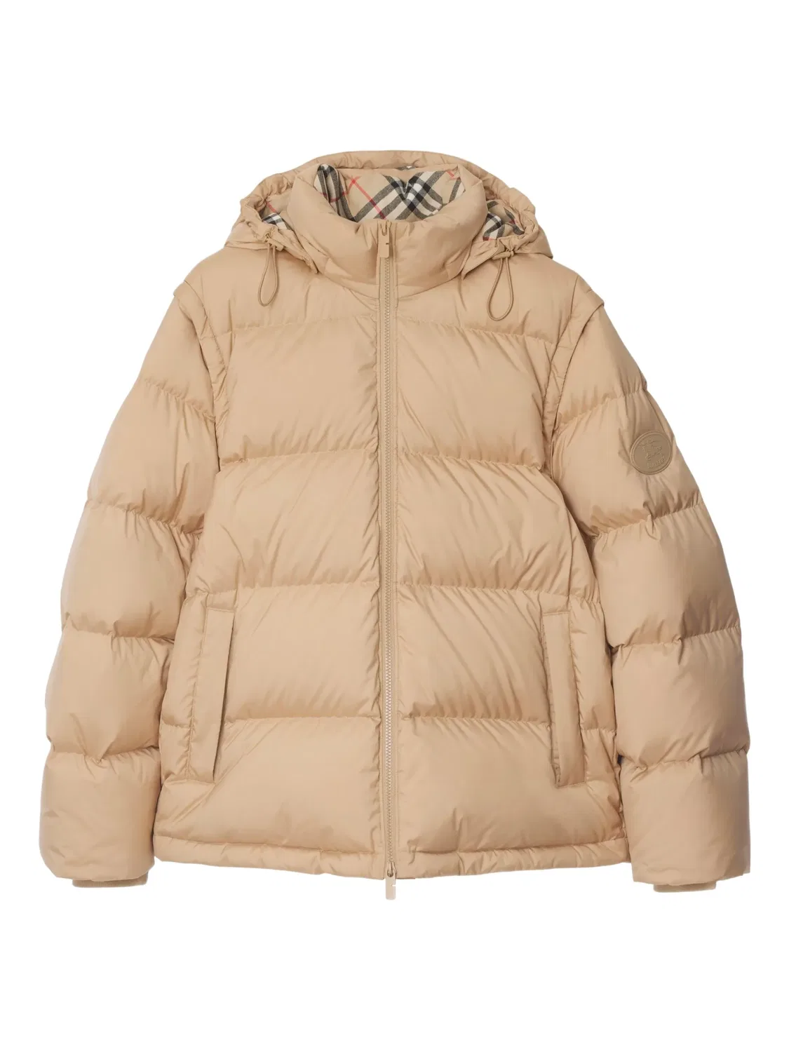 Куртка-пуховик с отстегивающимися рукавами Burberry, нейтральные тона