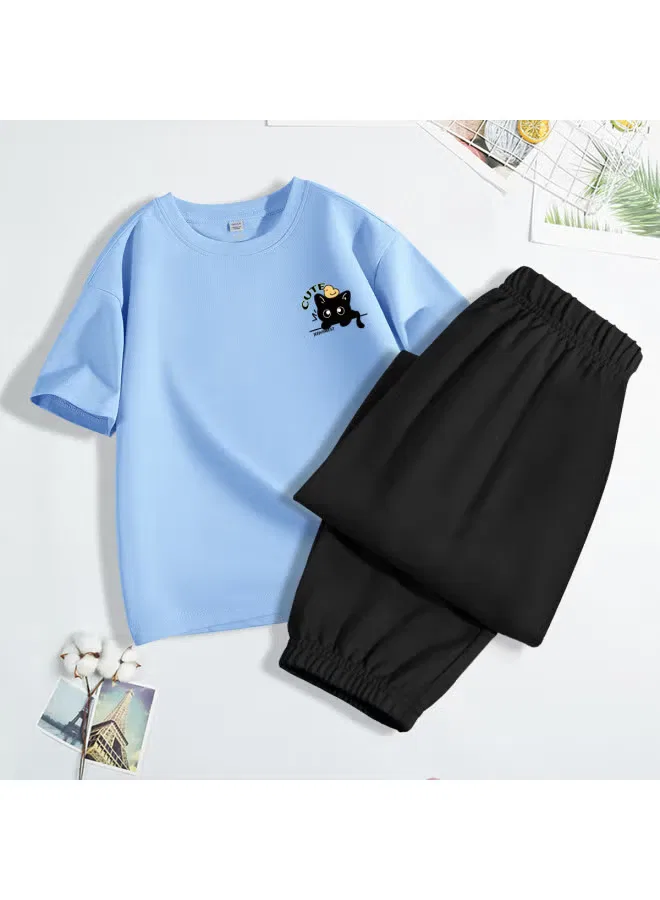 Комплект спортивной одежды с коротким рукавом для мальчика Jeanswest, синий — фото 2
