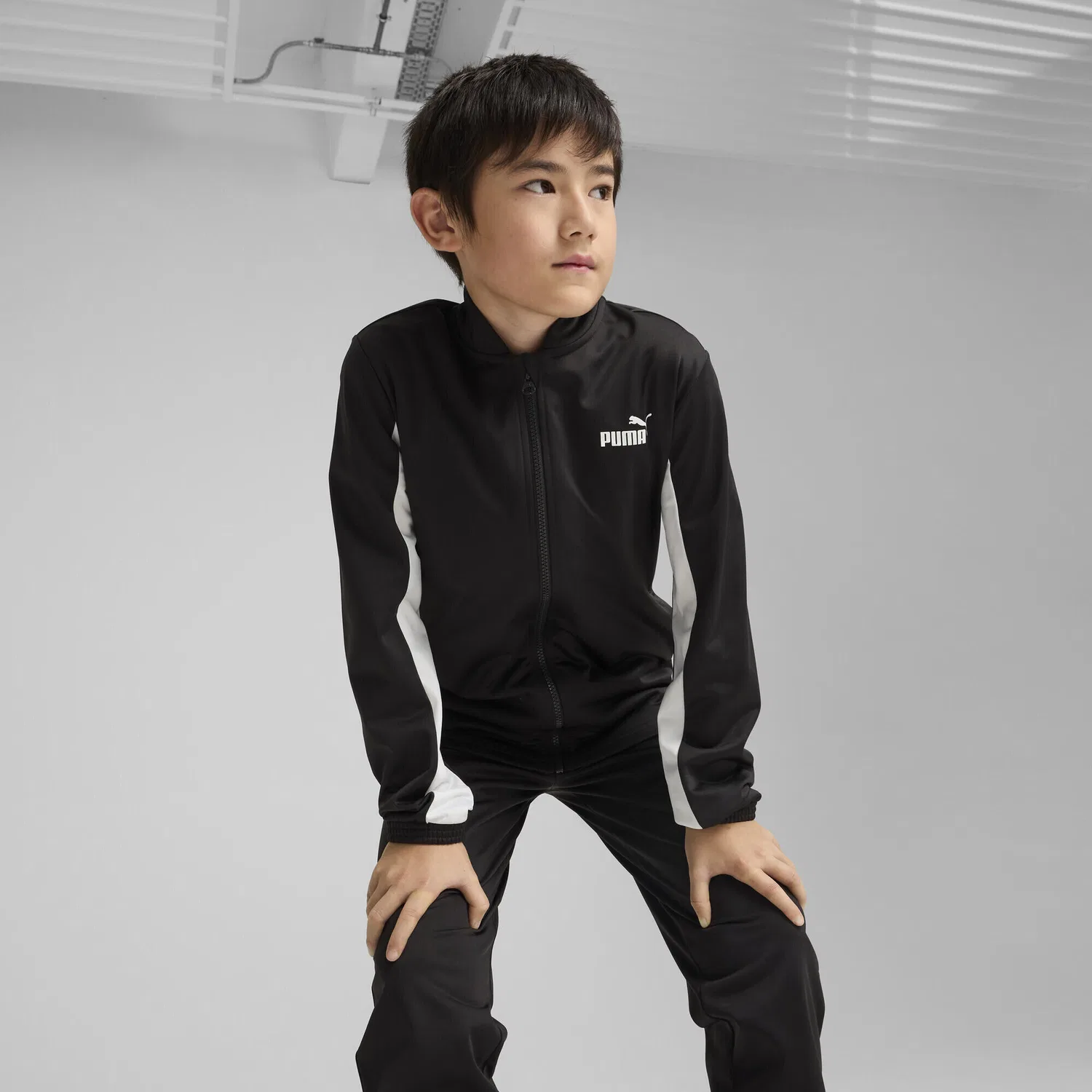 Детский спортивный костюм с высоким воротником Poly Baseball Puma, Schwarz Stadtgrun — фото 4