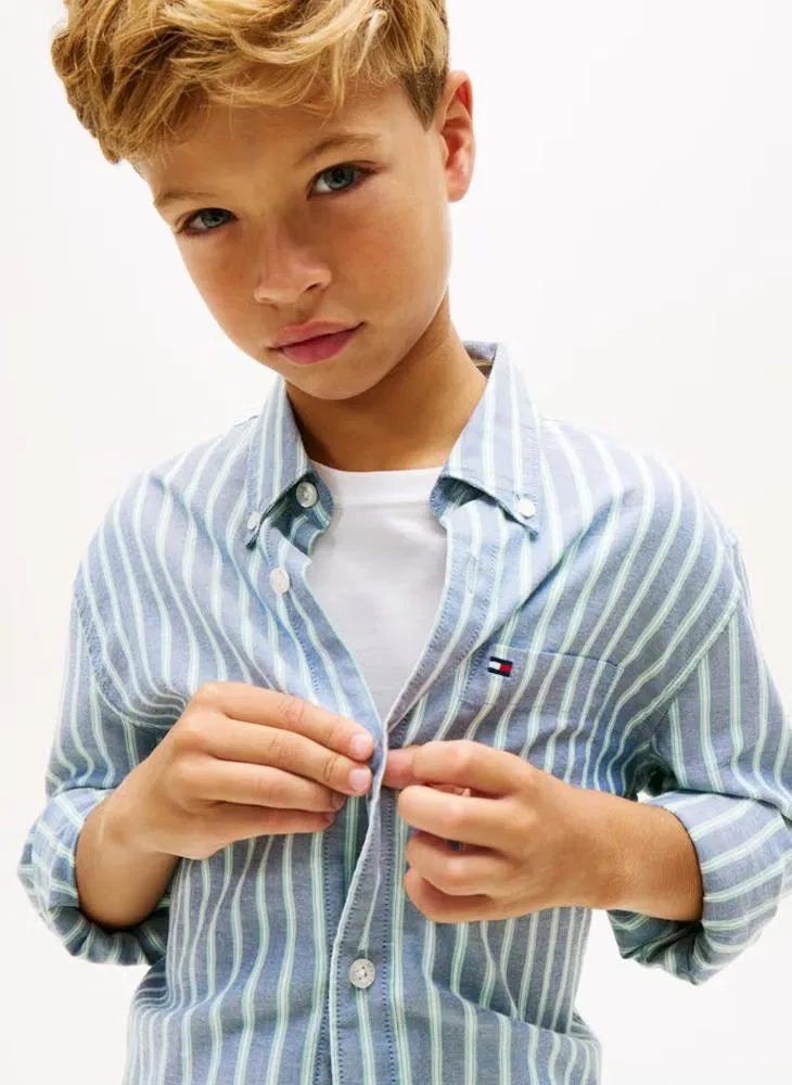 Рубашка с принтом полоска Tommy Hilfiger, темно-синий
