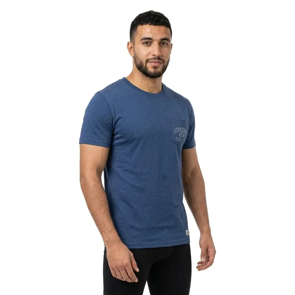 Футболка с коротким рукавом Superdry Vintage Prep Pocket Relaxed Fit, синий — фото 2