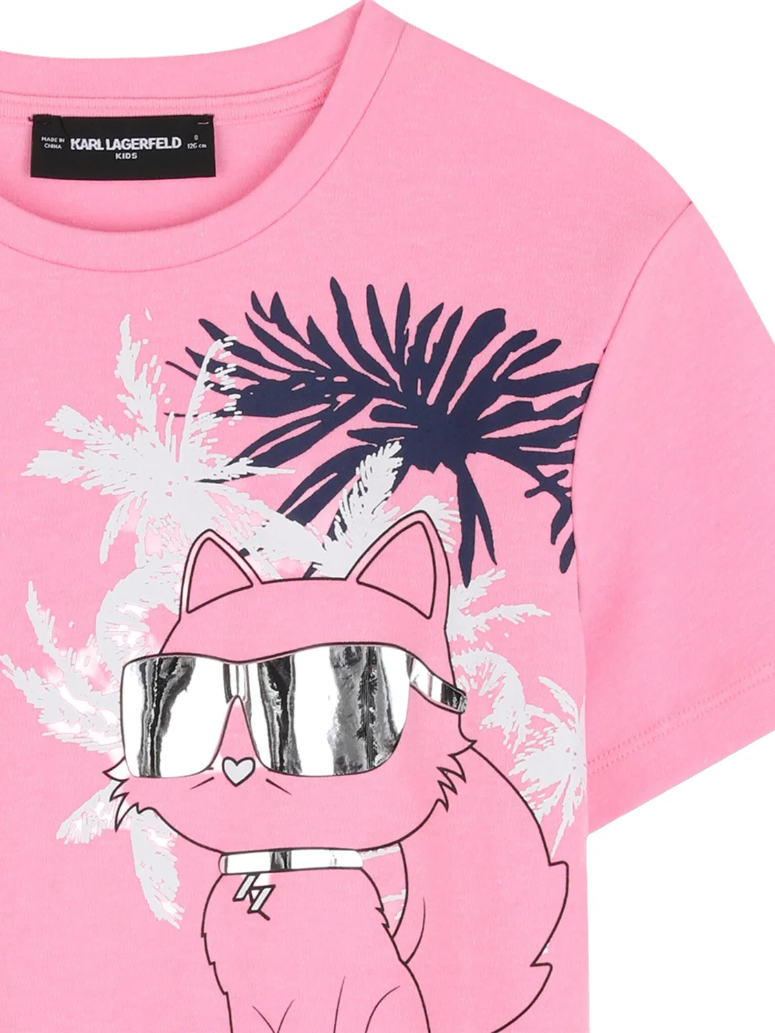 Футболка стандартного кроя для девочки Karl Lagerfeld Kids, розовый — фото 3