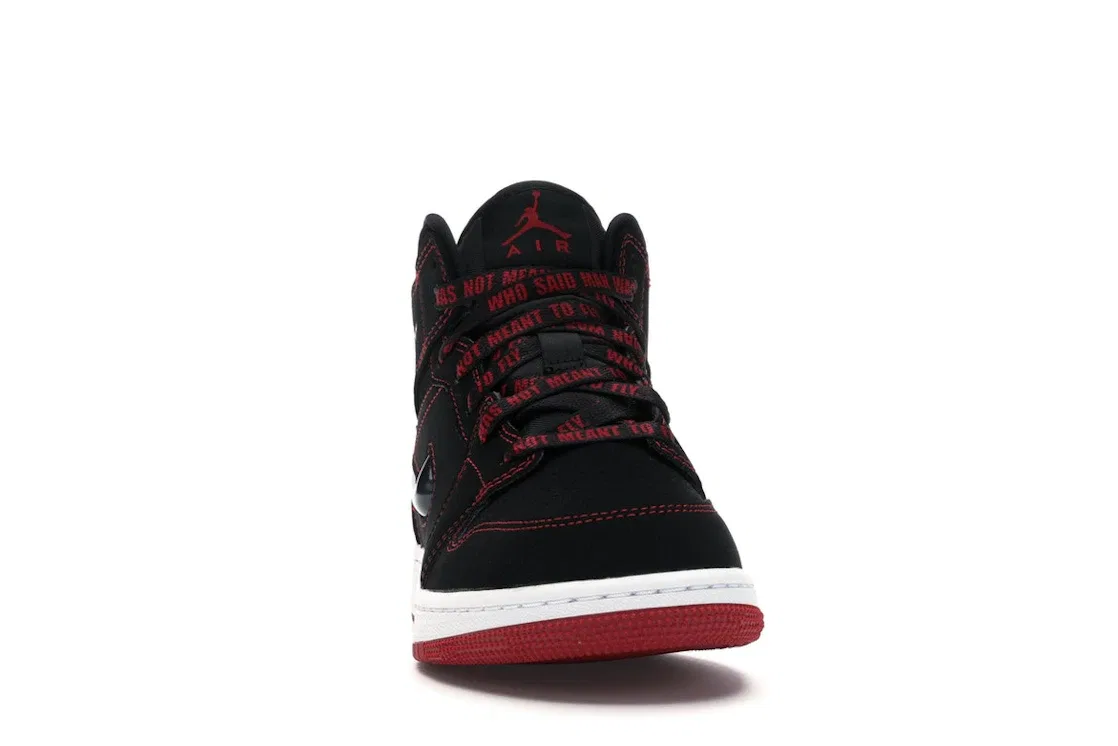 Детские кроссовки с принтом Jordan 1 Mid SE Jordan, Black/Red — фото 2