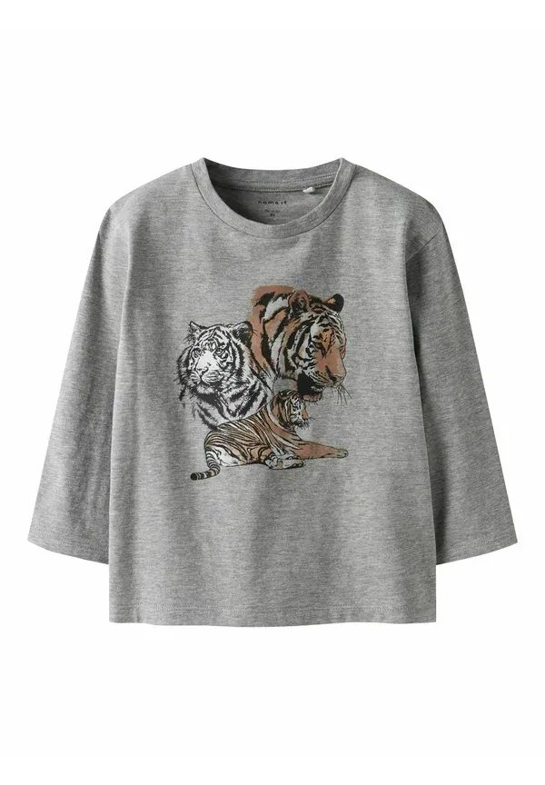 Футболка с принтом Regular Fit Name It, grey melange, серый