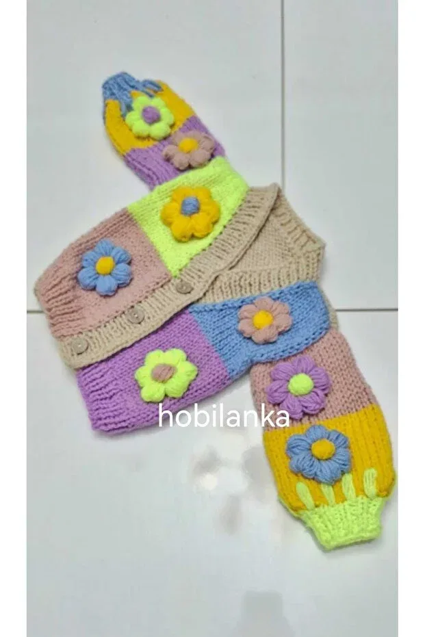 Детский кардиган для девочек хлопковый Basics Hobilanka, Multicolor — фото 3