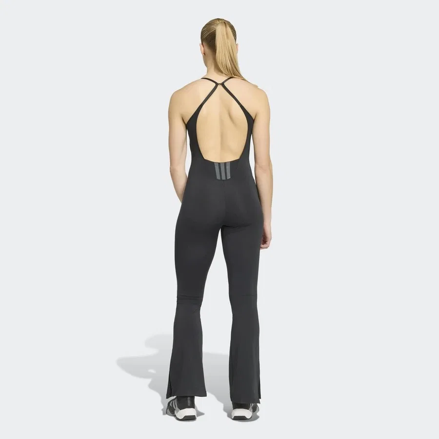 Женский спортивный комбинезон-клеш All Me Flare adidas, Черный — фото 3