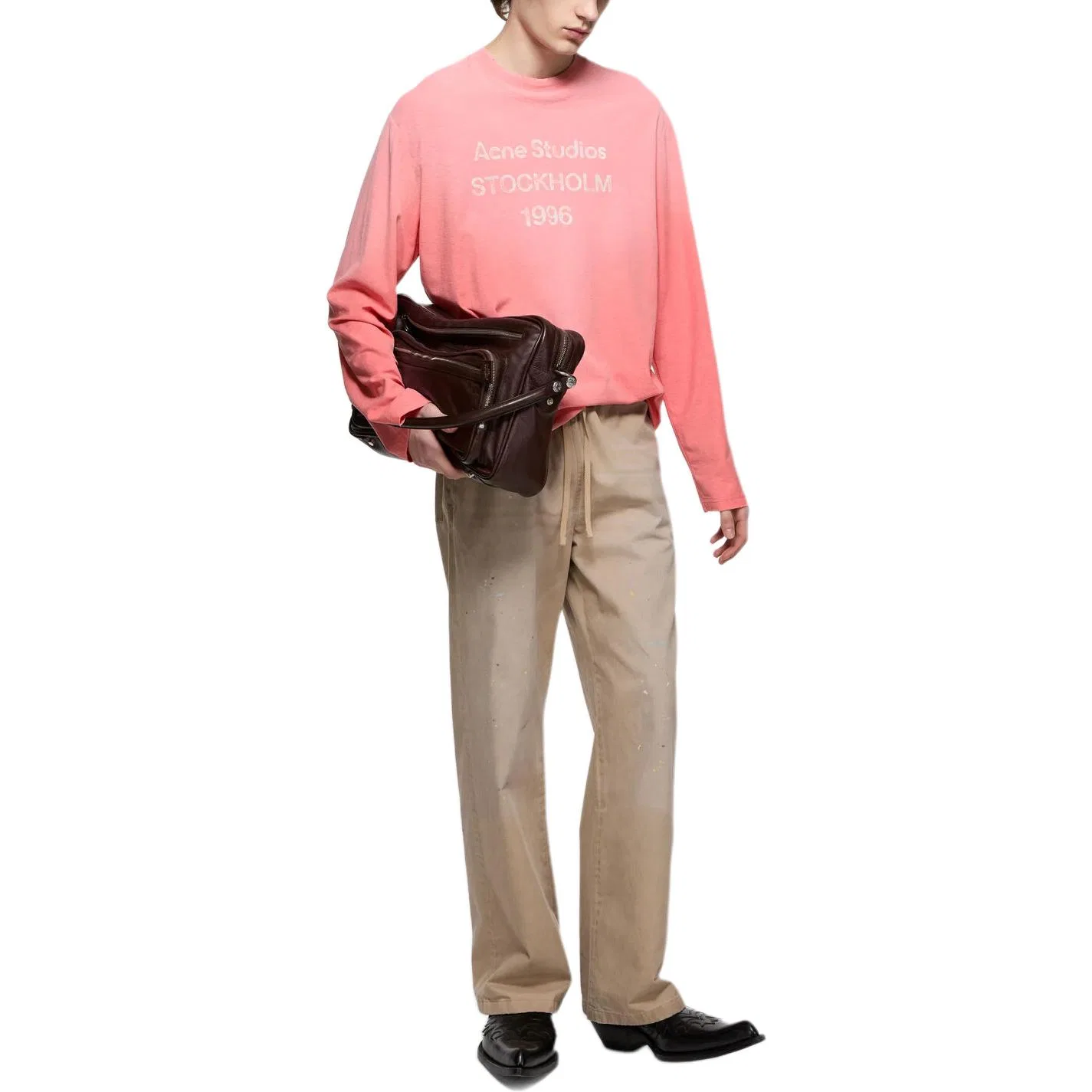 Женская футболка с круглым вырезом Acne Studios, Tango Pink — фото 4