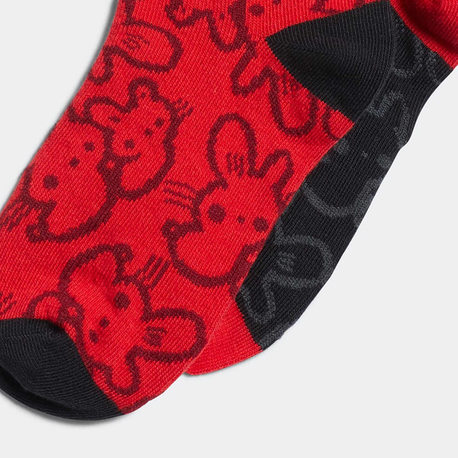 Детские носки Adidas Moderate, 2 пары, Black/Light Scarlet — фото 3