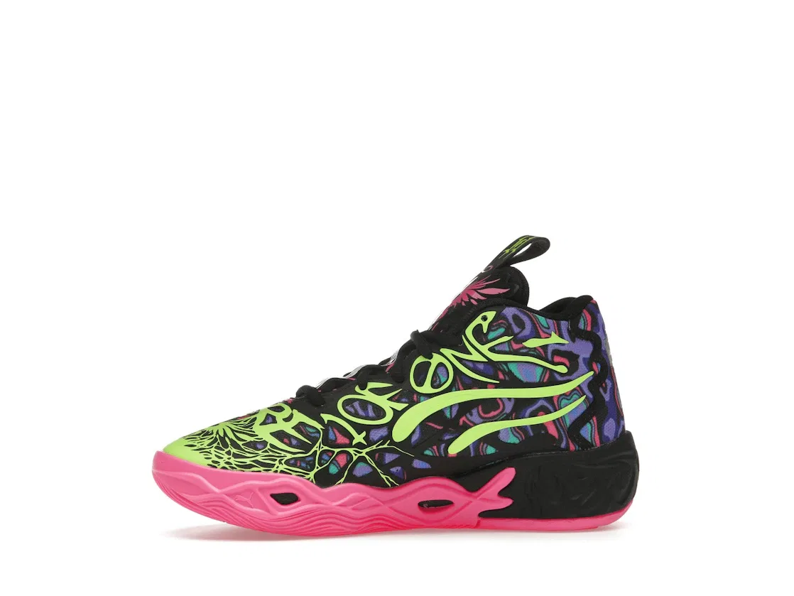 Детские кроссовки для баскетбола Puma LaMelo Ball MB.04 Heem (GS), Black/Luminous Pink/Electric Lime — фото 3