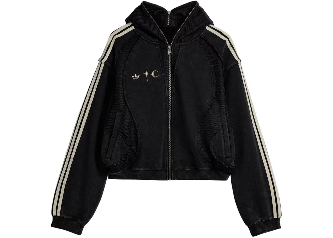 Мужская худи с принтом Thug Club Teamgeist Zip Up Adidas, Black