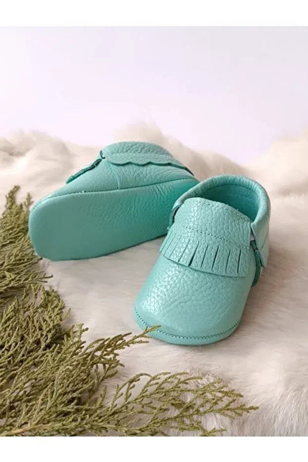 Детские ботиночки для мальчиков из натуральной кожи Rocco water green Hodore, Water Green — фото 2