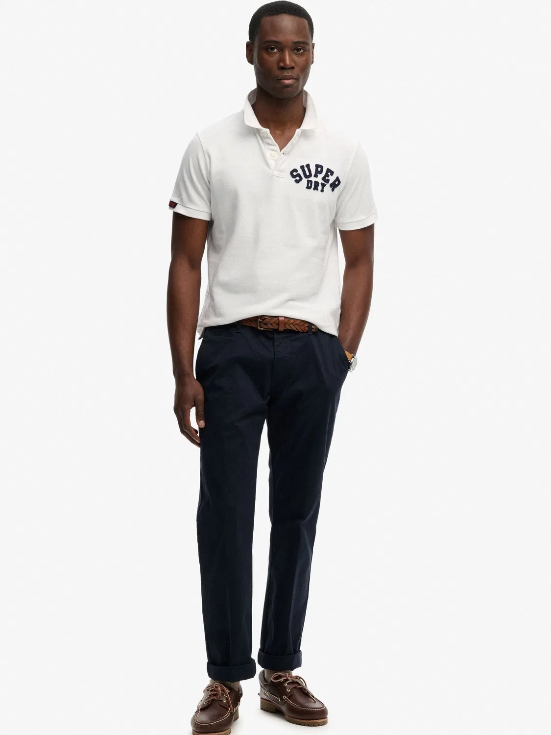 Поло модель Vintage Athletic от Superdry, белый — фото 3