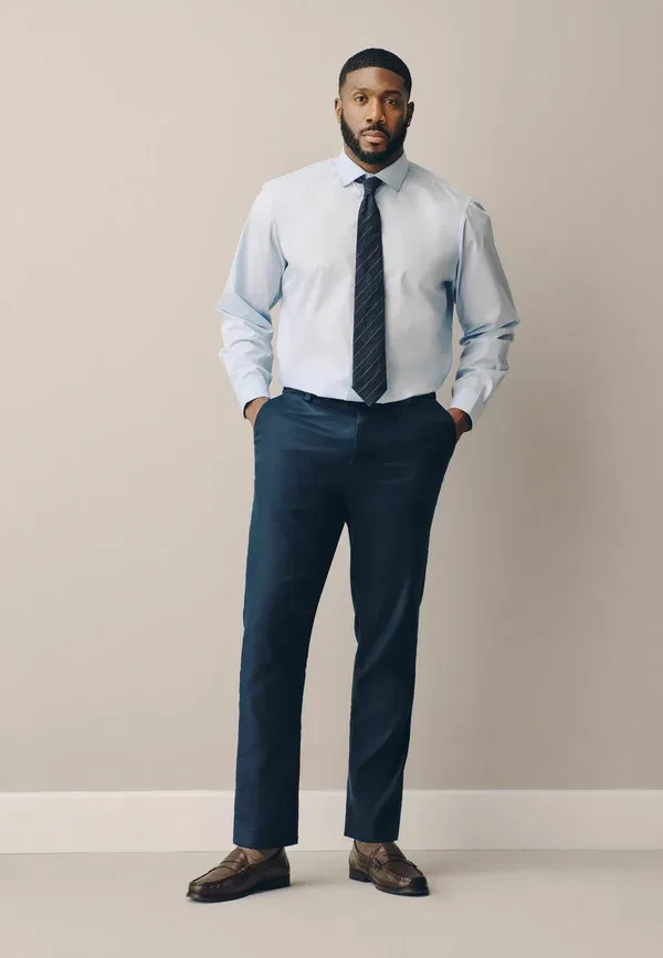 Брюки льняные Suit trousers Next, темно-синий — фото 2