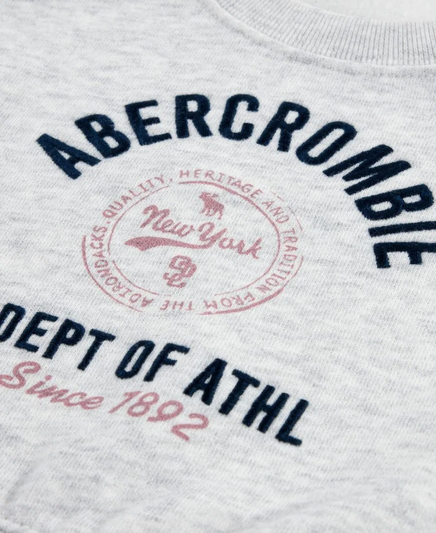 Детский свитшот Sporty Logo abercrombie kids, Light Gray Heather — фото 4