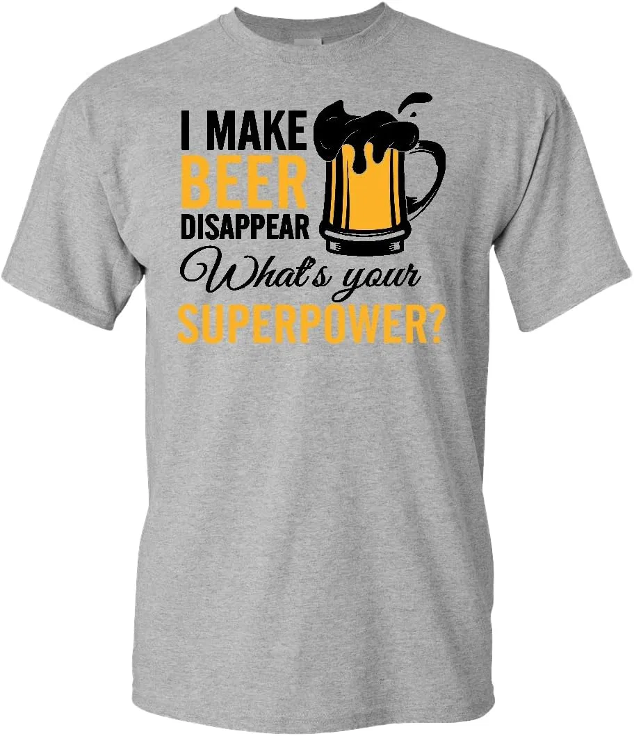 Мужская футболка с надписью I Make Beer Disappear, Grey