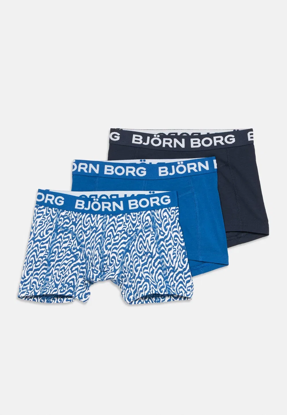 Комплект из 3 боксерских трусов Björn Borg, Black/Blue/Light Blue