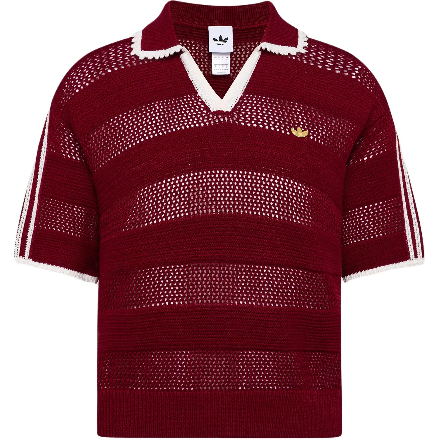 Поло женское с V-образным вырезом, Red, Adidas Originals