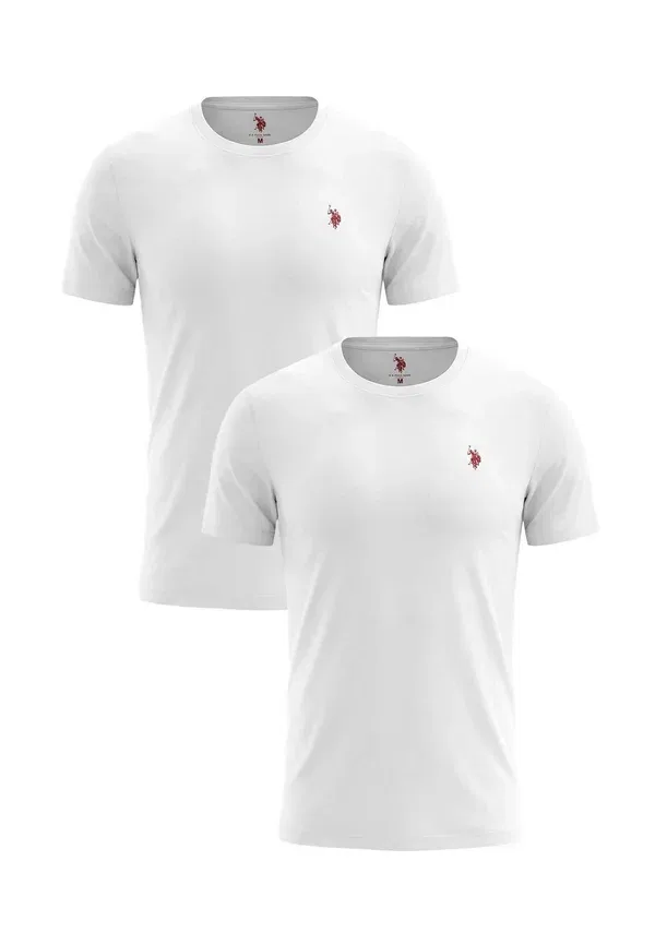Футболка дышащая Uszaane. 2 pack - basic t-shirt U.S. Polo Assn., weiss, белый