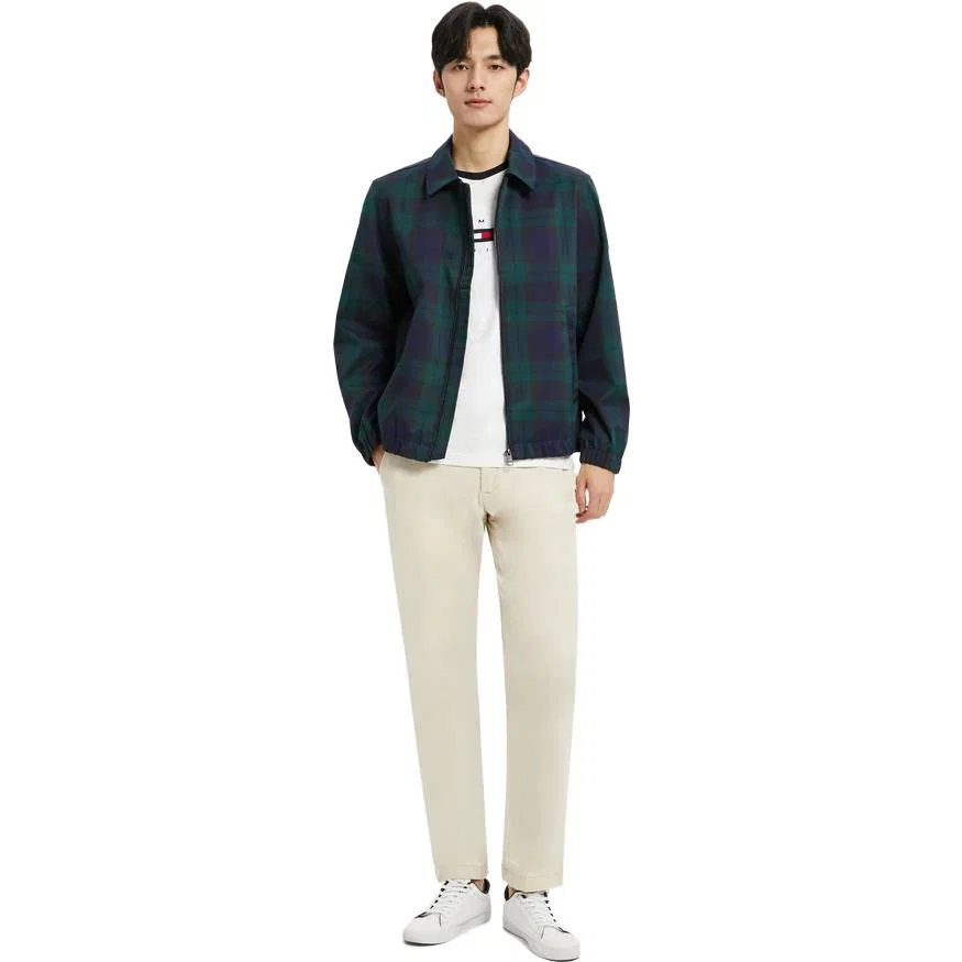 Мужская куртка с лацканами в клетку Blue Plaid 0MS Tommy Hilfiger, Blue Plaid 0MS — фото 4